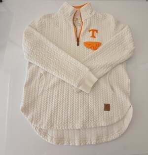 Three Square Tennessee Volunteers 1/4 Zip Pullover Size S White